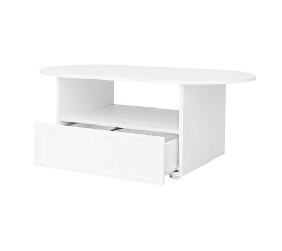 Table Basse Avec 1 Tiroir Et 1 Nich Blanc