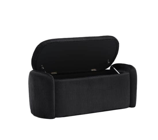 Banc Bout De Lit Avec Boîte De Rangement Velvet Noir