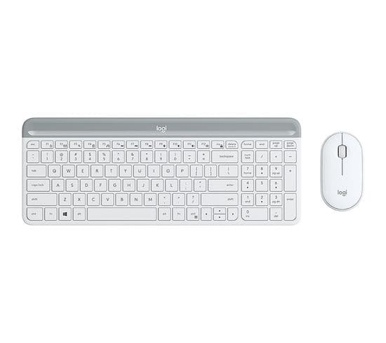 Clavier Mk470 Slim Wireless Combo Clavier Rf Sans Fil Azerty Français Blanc