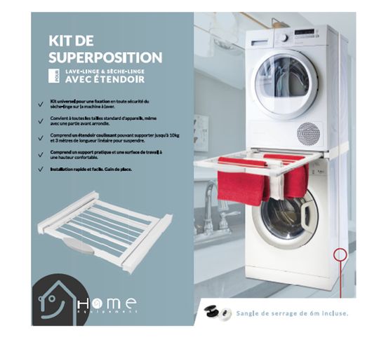 Kit De Superposition Avec Séchoir  00668 Pour Lave Linge
