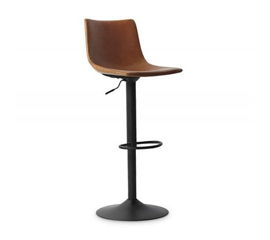 Tabouret De Bar Réglable Trevi Pu Cognac - Marron