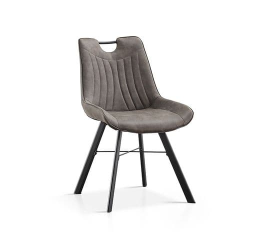 Chaise Pablo Avec Poignée Gris Foncé - Gris