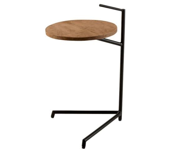 Table D'appoint Design "bistro" 65cm Noir et Naturel