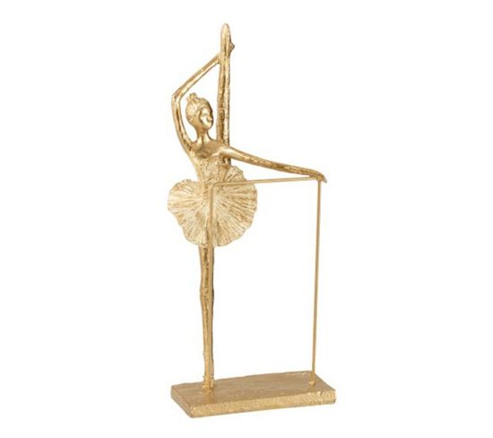 Statuette Déco "ballerine Jambe Haute" 38cm Or