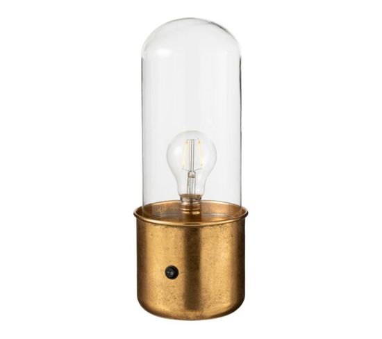 Lampe à Poser Design En Verre "bulb" 34cm Or