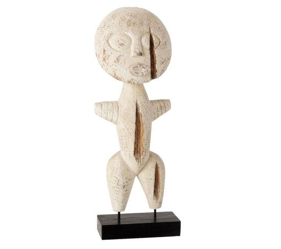 Statue Déco En Bois "alba" 57cm Blanc