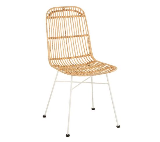 Chaise Design En Rotin "ema" 88cm Naturel