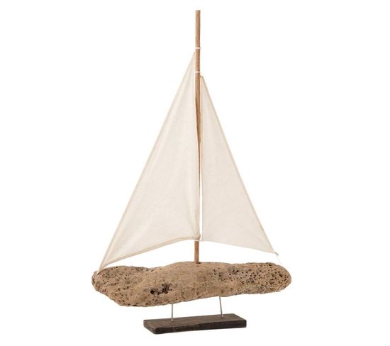 Voilier Déco "bois Flotté" 62cm Naturel