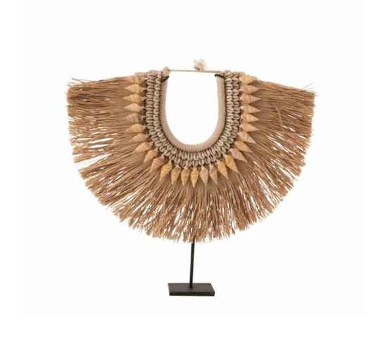 Statue Déco En Bois "collier Dora" 35cm Naturel