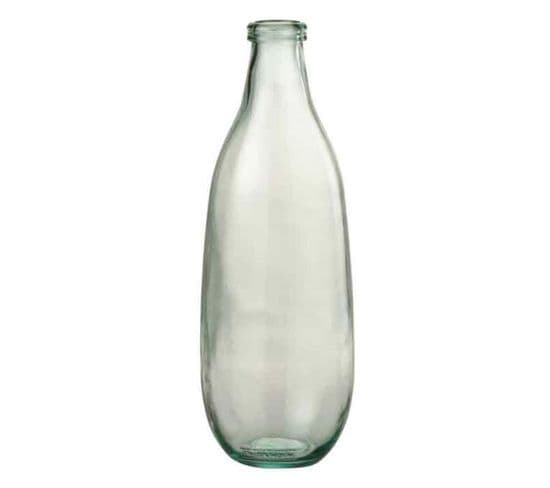 Vase Design En Verre "bouteille" 41cm Transparent