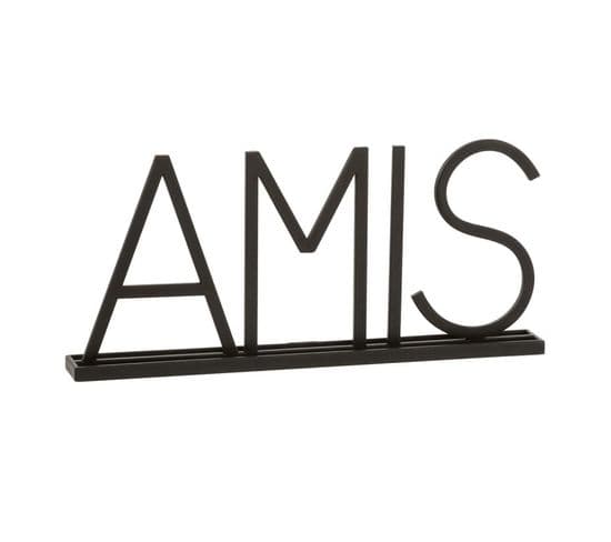 Mot Déco En Métal "amis" 48cm Noir