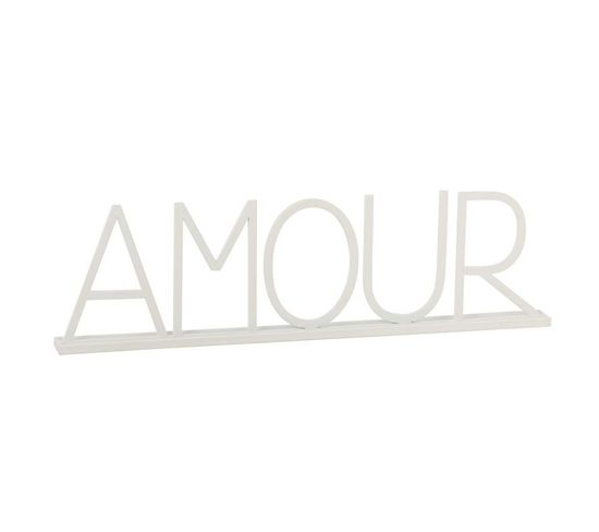 Mot Déco En Métal "amour" 77cm Blanc