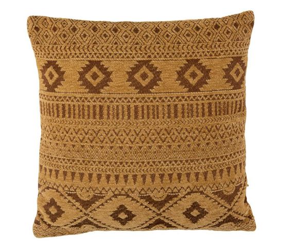 Coussin Déco "ethnique" 45x45cm Ocre