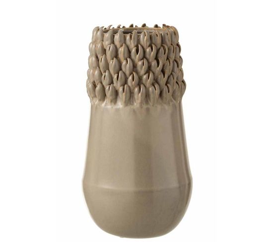 Vase Déco En Céramique "ibiza" 32cm Gris