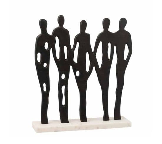 Statue Déco "5 Personnes" 41cm Noir