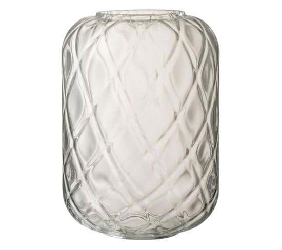 Vase Design "motif Verre" 34cm Transparent