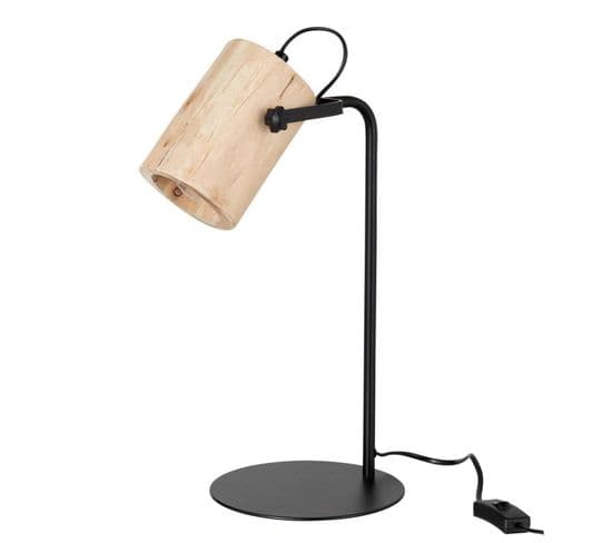 Lampe De Bureau En Bois "silas" 43cm Naturel