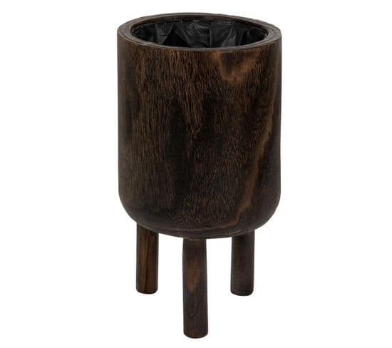 Cache-pot Sur Pied En Bois "froto" 34cm Marron