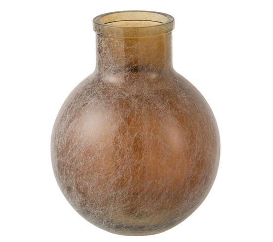 Vase Design En Verre "comal" 31cm Marron