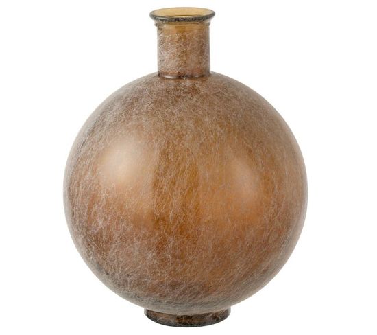 Vase Design En Verre "comal" 43cm Marron