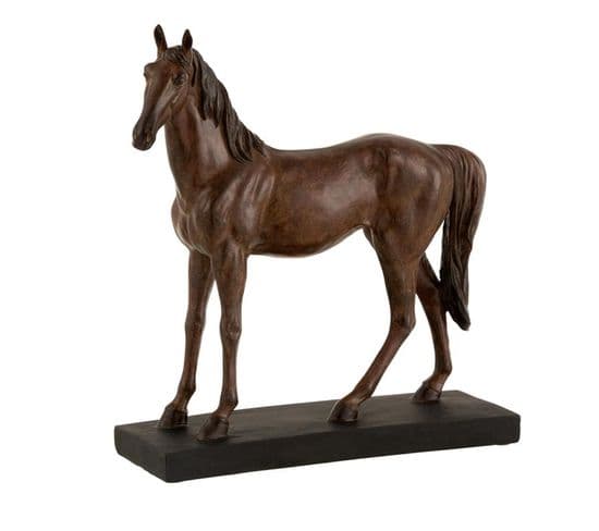 Statuette Déco "cheval" 38cm Marron
