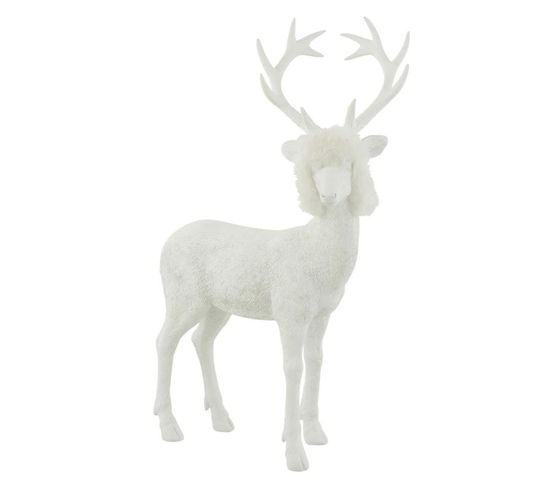 Statuette Déco "renne" 45cm Blanc