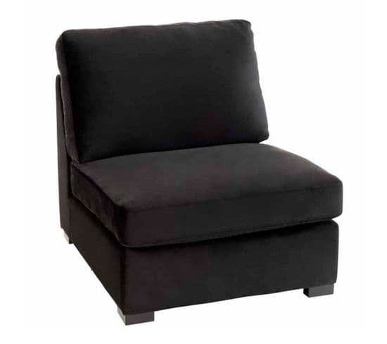 Fauteuil Design En Velours "abosa" 103cm Noir