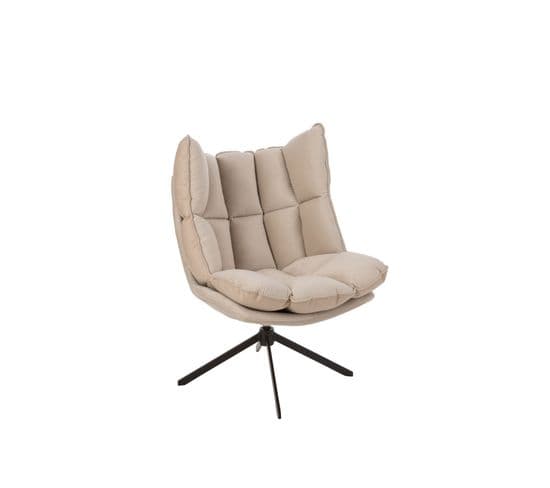 Fauteuil De Relaxation En Tissu Et Simili Et Piétement Métal Noir - Fenix