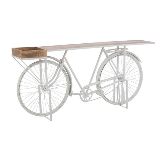 Console Vintage En Métal "vélo" 185cm Blanc