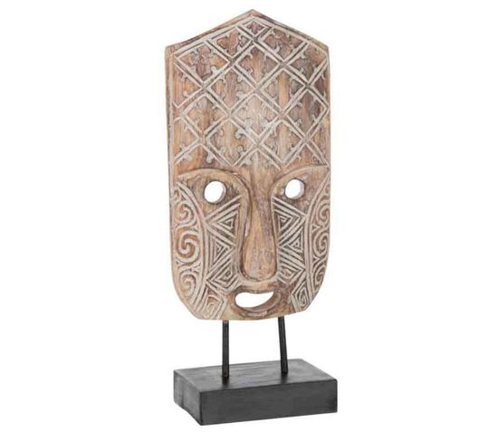 Statuette Déco "masque Primitif" 40cm Naturel