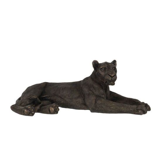 Statuette Déco "lionne Couchée" 81cm Bronze