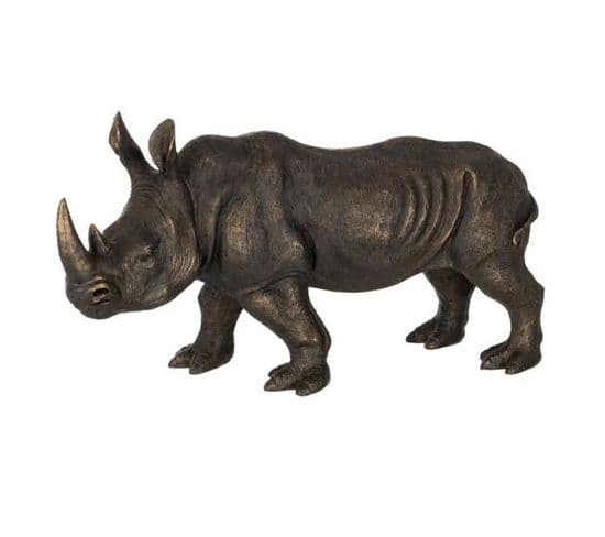 Statuette Déco "rhinocéros" 63cm Bronze