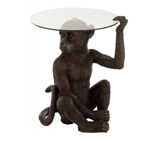 Table D'appoint "singe" 62cm Marron Foncé