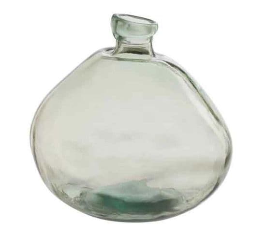 Vase Rond Design En Verre "laura" 36cm Vert