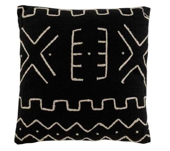 Coussin Déco "dessin Graphique Ii" 45x45cm Noir