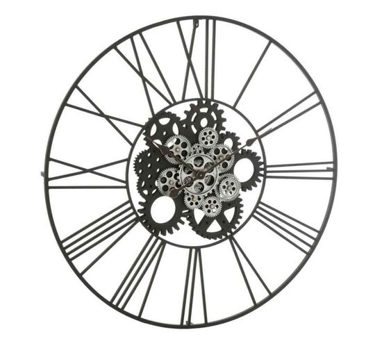 Horloge Murale Design "chiffres Romains" 80cm Noir