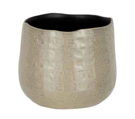 Cache-pot En Céramique "yuella" 18cm Gris Clair
