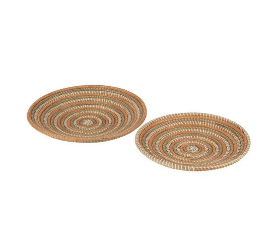 Lot De 2 Coupelles Déco Cercles "jonc" 41cm Orange