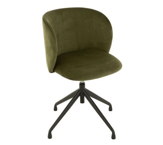 Chaise Pivotante En Velours "gena" 56cm Vert Foncé