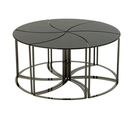 Lot De 6 Tables D'appoint "tornado" 48cm Noir