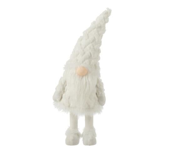 Statue Déco Lutin "barbe" 58cm Blanc