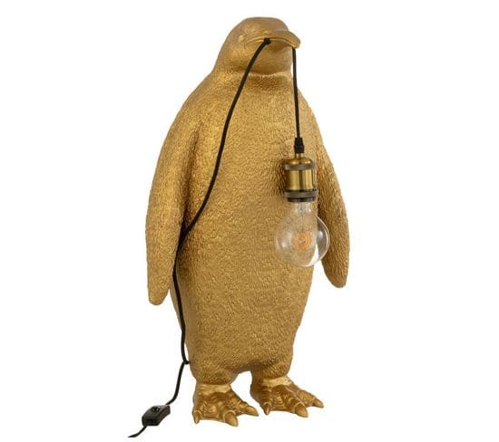 Lampe à Poser En Résine "pingouin" 59cm Or