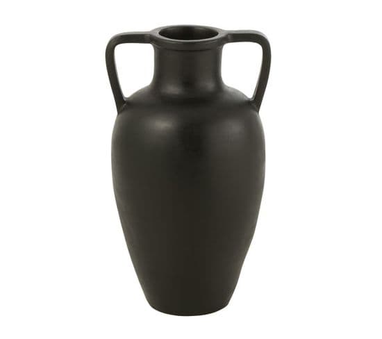 Vase Avec Anses "amphore" 48cm Noir