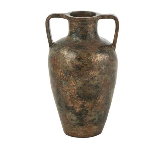 Vase Déco Avec Anses "amphore" 48cm Cuivre