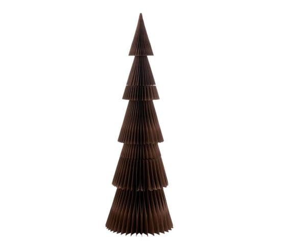 Sapin De Noël En Papier "pliant" 152cm Marron