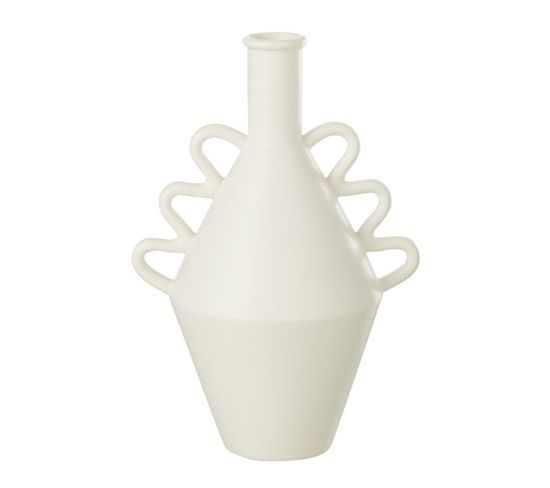 Vase Avec Anse Design Vague "pinky Perfect" 32cm Blanc