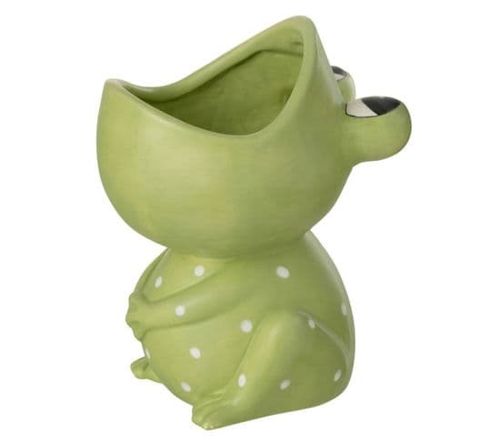 Cache-pot Déco En Dolomite "grenouille" 21cm Vert