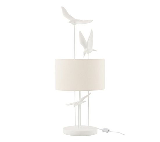 Lampe à Poser "oiseaux" 79cm Blanc