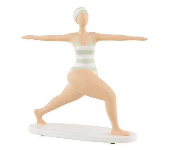 Statuette Femme Stretch "yoga" 30cm Vert
