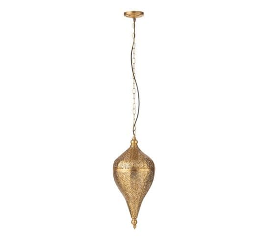 Lampe Suspension En Métal "goutte" 53cm Or